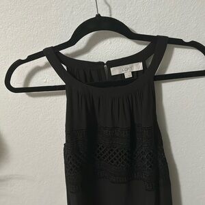 Loft Black Dress Crochet Details